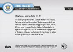Back | Erling Haaland [Gold] Soccer Cards 2022 Topps Now UEFA Champions League Preseason