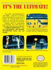 Ultimate Basketball - Back | Ultimate Basketball NES