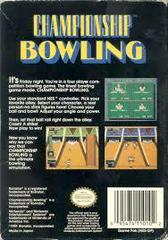 Championship Bowling - Back | Championship Bowling NES