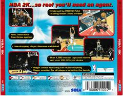 Back Of Case | NBA 2K [Sega All Stars] Sega Dreamcast