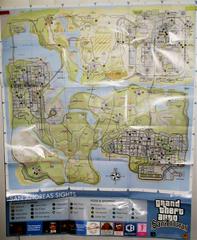 2 Sided Map/Poster 21 1/4" X 26" | Grand Theft Auto San Andreas [Greatest Hits] Playstation 2