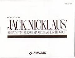 Jack Nicklaus Golf - Instructions | Jack Nicklaus Golf NES
