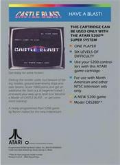 Castle Blast - Back | Castle Blast Atari 5200