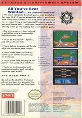 Bo Jackson Baseball - Back | Bo Jackson Baseball NES
