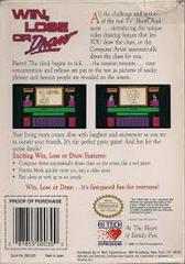 Win Lose Or Draw - Back | Win Lose or Draw NES