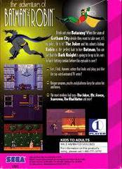 Adventures Of Batman And Robin - Back | Adventures of Batman and Robin Sega Game Gear