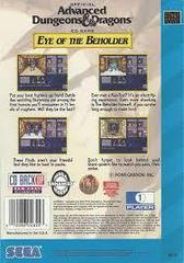 Eye Of The Beholder - Back | Advanced Dungeons & Dragons Eye of The Beholder Sega CD
