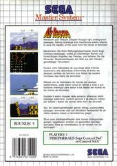 Back Cover  | Air Rescue PAL Sega Master System