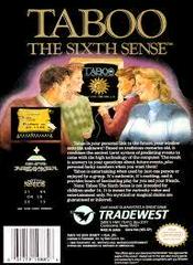 Taboo The Sixth Sense - Back | Taboo the Sixth Sense NES
