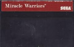 Miracle Warriors - Cartridge | Miracle Warriors Sega Master System