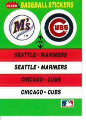Seattle Mariners - Chicago Cubs Team Sticker Baseball Cards 1988 Fleer Team Stickers Prices