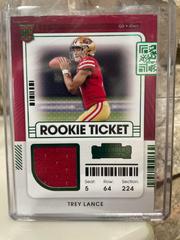 Trey Lance [Jersey Relic Green] #RTS-TLA Football Cards 2021 Panini Contenders Rookie Ticket Swatches Prices