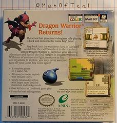 Box Back | Dragon Warrior I and II GameBoy Color