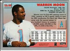 Back | Warren Moon Football Cards 1993 Fleer Fruit O Loom
