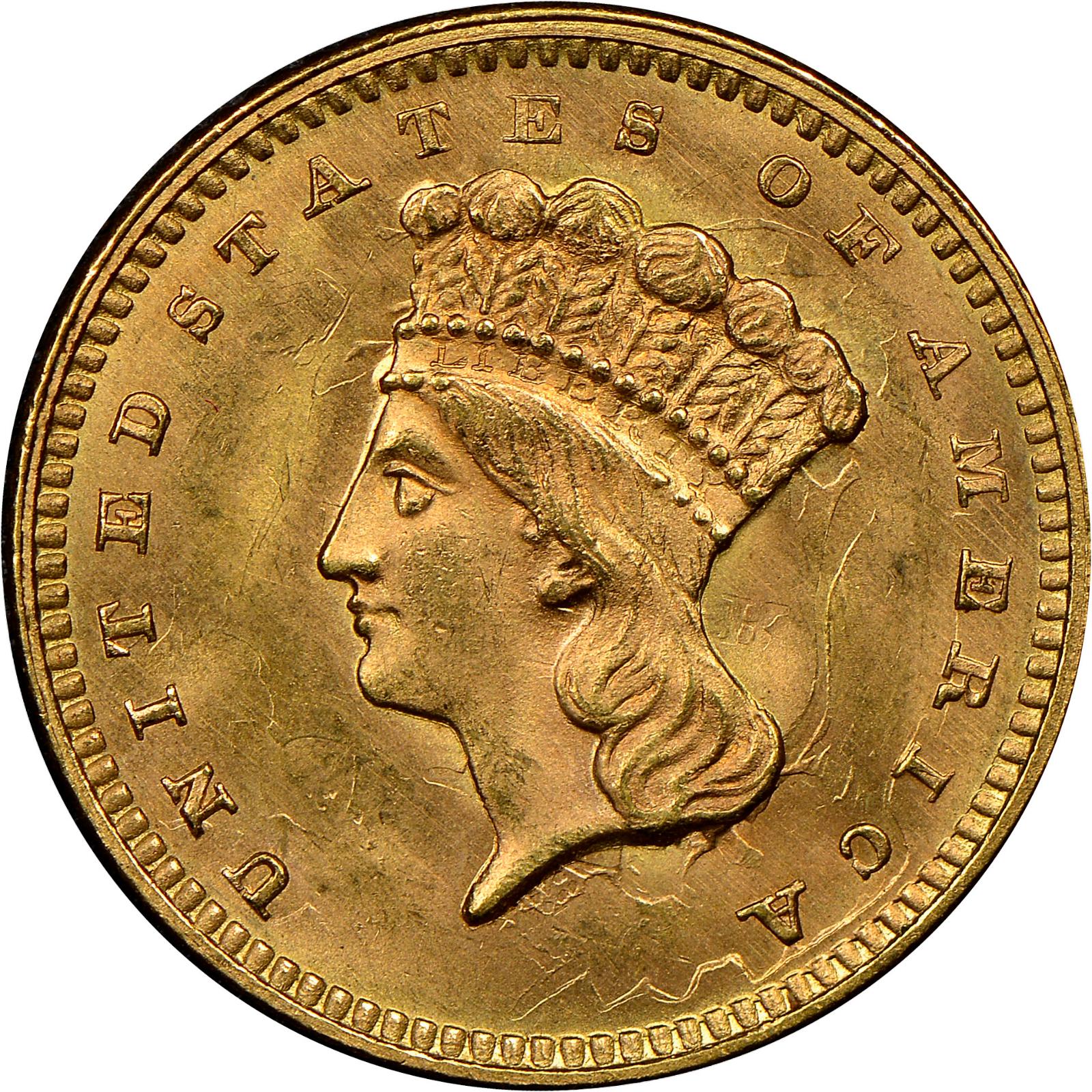 1861 Coins Gold Dollar