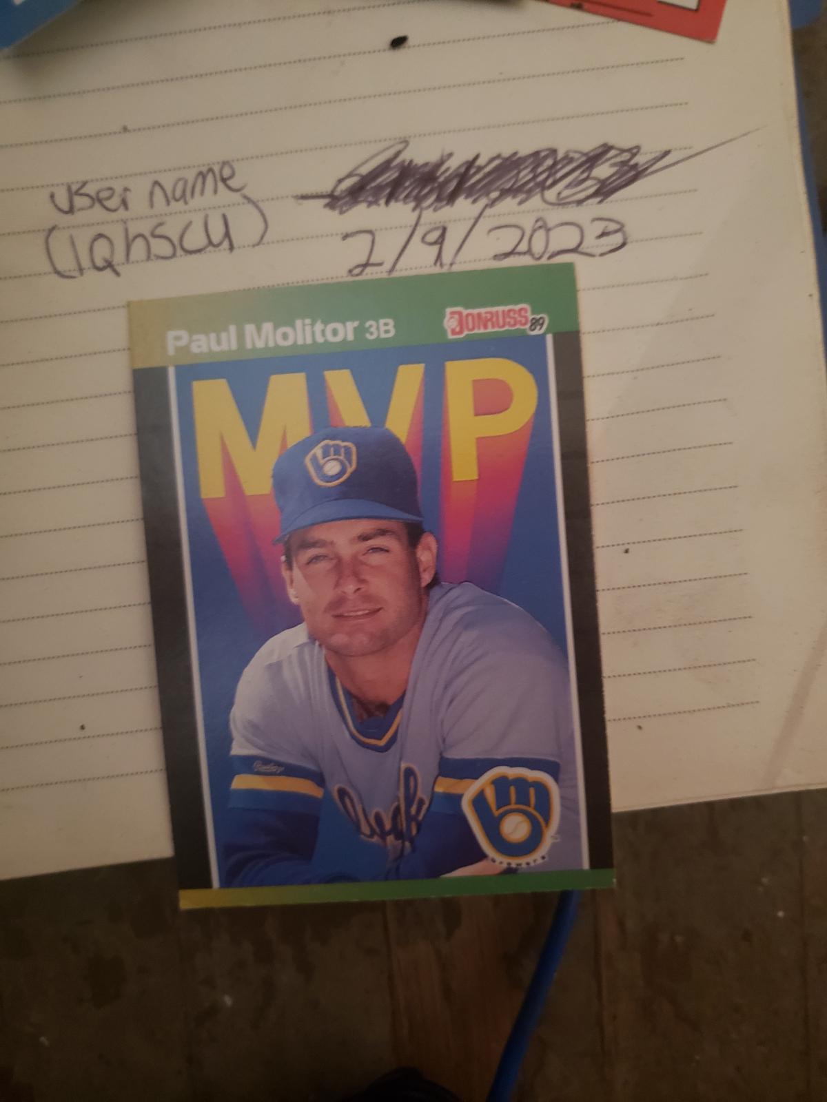 Paul Molitor Ungraded 1989 Donruss MVP