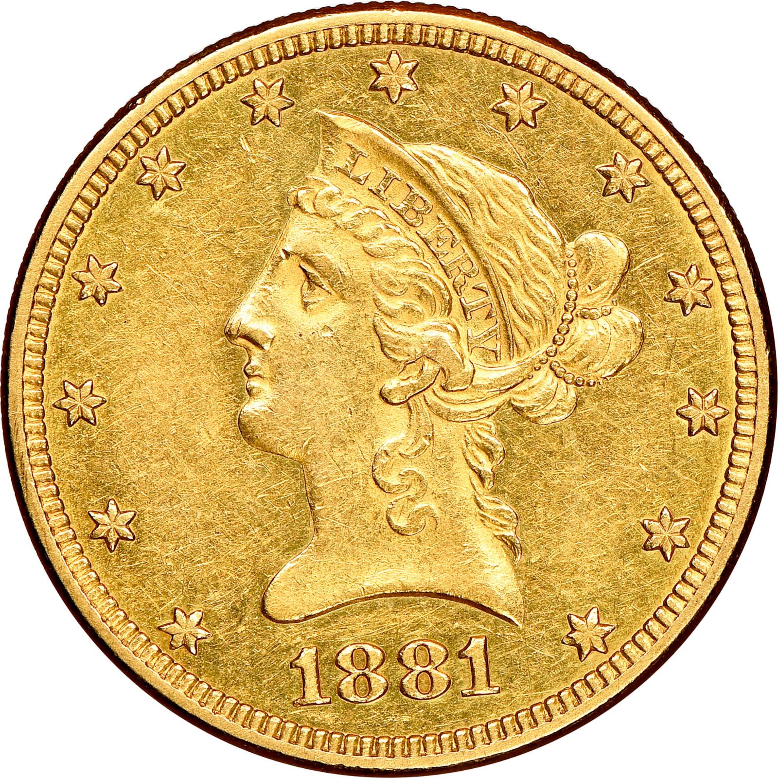 1881 O Coins Liberty Head Gold Eagle