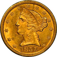 1857 C Coins Liberty Head Half Eagle Prices