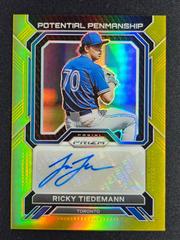 Ricky Tiedemann [Gold] Baseball Cards 2023 Panini Prizm Potential Penmanship Autographs Prices