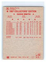 Back | Ozzie Smith Baseball Cards 1987 Ralston Purina