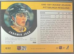 Back | Jaromir Jagr [Stat Header Line w/ Stats] Hockey Cards 1990 Pro Set