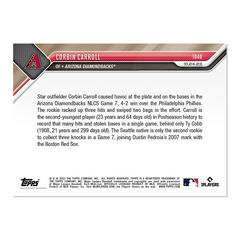 Back Of Card | Corbin Carroll Baseball Cards 2023 Topps Now