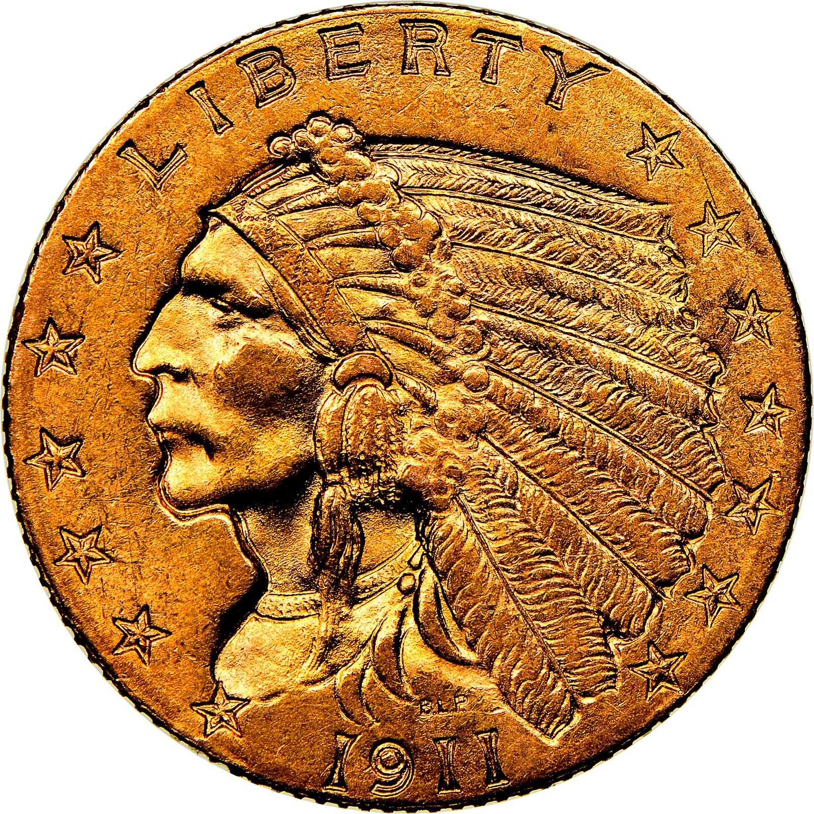 1911 Coins Indian Head Quarter Eagle