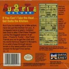 Burgertime Deluxe - Back | Burgertime Deluxe GameBoy