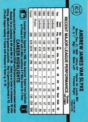 Back Of Card | Andy Van Slyke Baseball Cards 1988 Donruss MVP