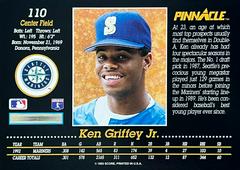 Card Back | Ken Griffey Jr. Baseball Cards 1993 Pinnacle