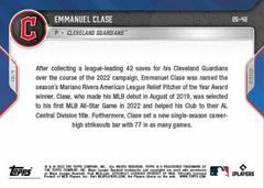 Back | Emmanuel Clase Baseball Cards 2022 Topps Now Off Season