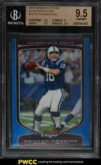 Peyton Manning [Blue Refractor] #12 Football Cards 2009 Bowman Chrome Prices