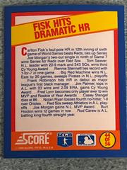 Fisk Hits Dramatic HR Baseball Cards 1989 Score Magic Motion Trivia A Year to Remember Prices