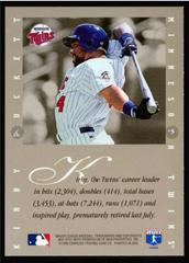 Back Of Card | Kirby Puckett [D. G. Only] Baseball Cards 1996 Leaf Signature Extended Autographs