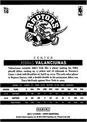 Back Of Card | Jonas Valanciunas Basketball Cards 2014 Panini Hoops