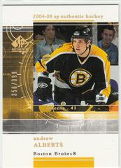 Andrew Alberts Hockey Cards 2004 SP Authentic Rookie Redemption Prices