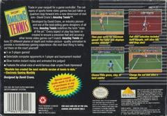 David Crane'S Amazing Tennis - Back | David Crane's Amazing Tennis Super Nintendo