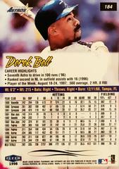 Rear | Derek Bell Baseball Cards 1998 Ultra
