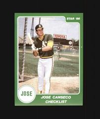 Jose Canseco #CheckList Sticker Green Baseball Cards 1986 Star Canseco Prices