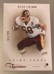 Russ Grimm [Prime Proof Red] #151 Football Cards 2012 Panini Prime Signatures Prices