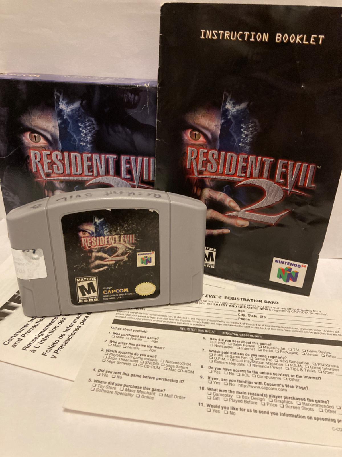 Resident Evil 2 Item Box And Manual Nintendo 64