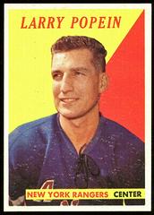 Larry Popein Hockey Cards 1958 Topps Prices