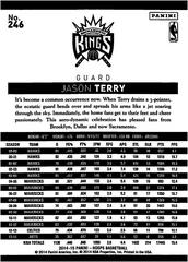 Back Of Card | Jason Terry Basketball Cards 2014 Panini Hoops