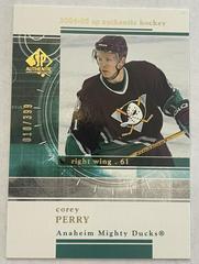 Corey Perry Hockey Cards 2004 SP Authentic Rookie Redemption Prices