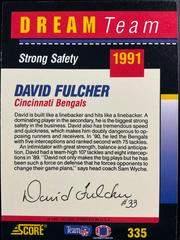 Back | David Fulcher Football Cards 1991 Score