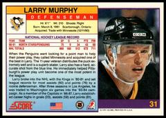 Back Of Card | Larry Murphy Hockey Cards 1991 Score American