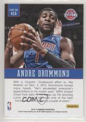 Back | Andre Drummond Basketball Cards 2012 Panini Marquee
