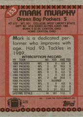 Back | Mark Murphy [Disclaimer Back] Football Cards 1990 Topps