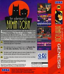Adventures Of Batman And Robin - Back | Adventures of Batman and Robin [Cardboard Box] Sega Genesis