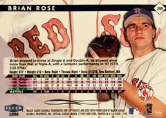 Rear | Brian Rose Baseball Cards 1998 Fleer Tradition